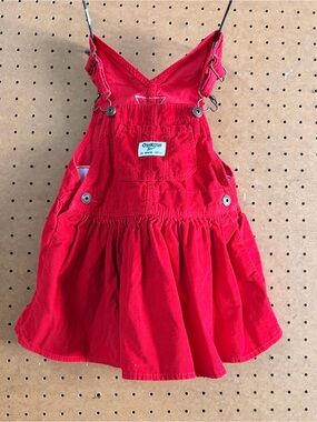 OshKosh B'gosh Bright Red Corduroy Pinafore